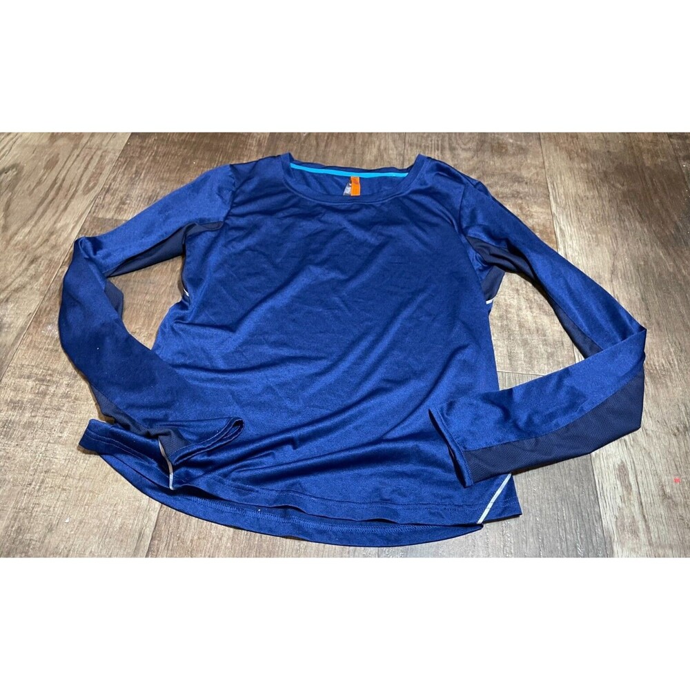Zakti Activewear Top Womens Size 10 Long Sleeve Shirt Blue